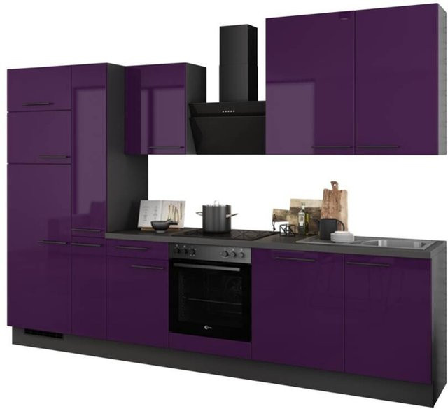 artego Küchenblock Sigma modern in Violett B/H/T: 310 x 235 x 60 cm - Bild 1