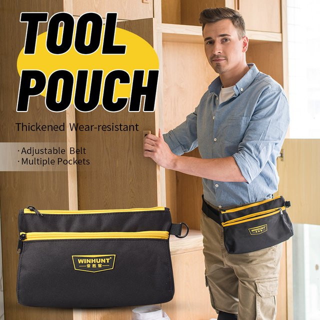 WINHUNT Multifunktionale Hardware-Werkzeugtasche mit großem Fassungsvermögen in Gelb-Schwarz - Bild 1