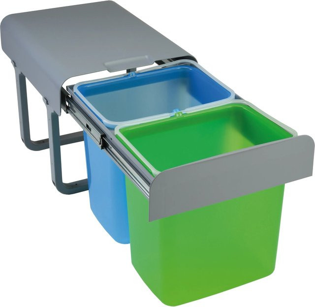 Pyramis Einbau-Mülleimer Color mit 2-fach Trennung in Grau, Grün oder Blau - Bild 1