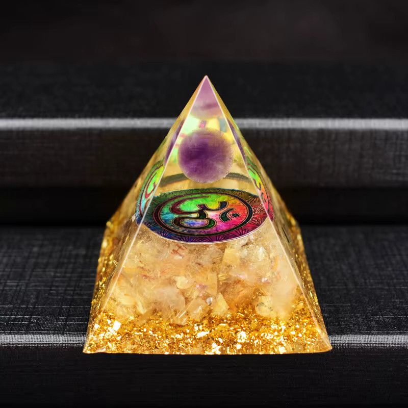 RYCRYSTAL Amethyst Kristall Pyramide als geometrisches Chakra-Heilungswerkzeug und Dekoration für dein Zuhause - Bild 2