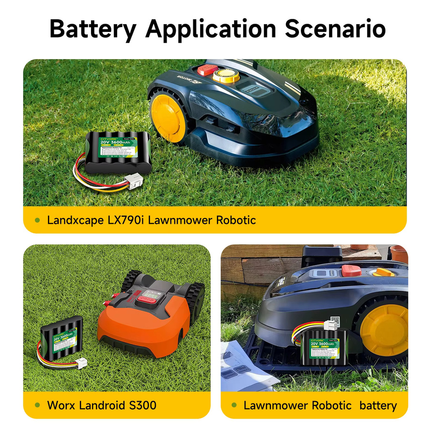 Ferrex Ersatzakku 20V 3600mAh Schwarz für Landxcape LX790 LX790i LX792 LX795 LX796 LX797 Rasenmäher 800m2 2021 - Bild 6