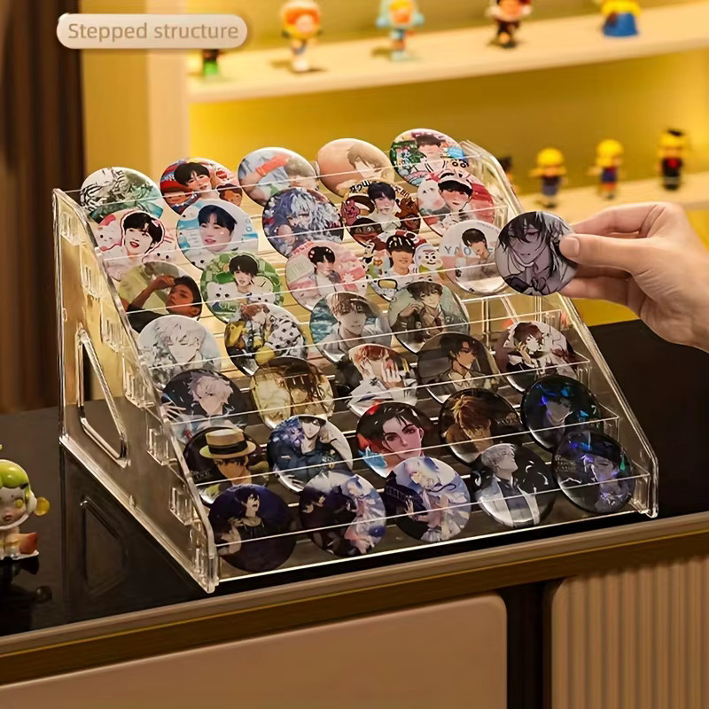 Bazhili Präsentationsständer aus transparentem Kunststoff als Desktop-Aufbewahrungsbox und Kartenhalter für Memo, Papier oder Kosmetik - Bild 2