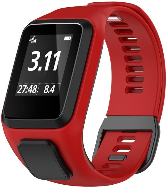 OutsideWorld Silikon Ersatzarmband wasserdicht für TomTom Runner 23 Spark in Schwarz - Bild 1