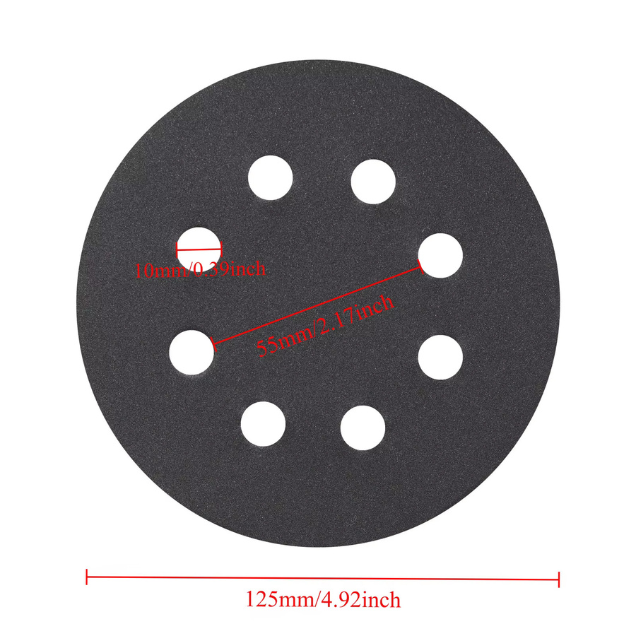 TQLQ Nass-Trocken-Schleifscheibe 8-Loch Universal Schleifpapier für Auto Metall und Holzbearbeitung Durchmesser: 125 mm - Bild 3