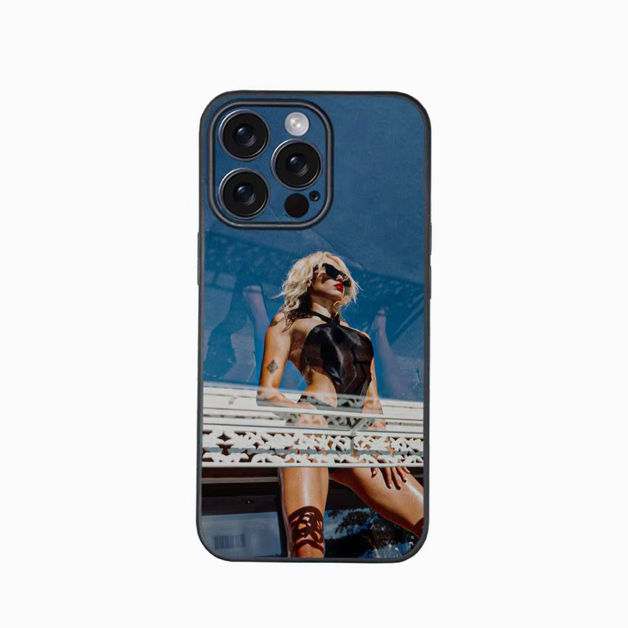 M-Miley Cyrus Flowers Singer Handyhülle für iPhone 12 bis 17 Pro Max Plus in Schwarz und Multicolour als Softshell-Schutz - Bild 3