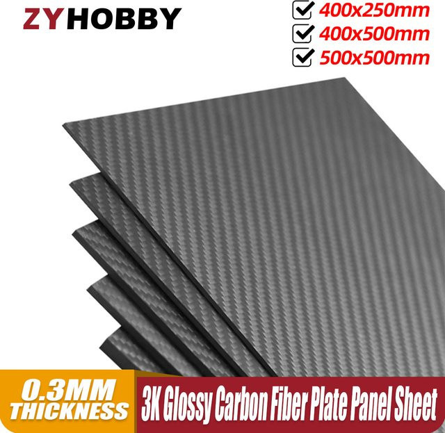 ZYHOBBY Kohlefaser-Plattenblatt, 3K-Platine-Webart, glänzende Oberfläche - Bild 1