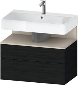 Duravit Waschtischunterschrank Qatego in Schwarz Matt, Wandhängend, B/T/H: 79 x 47 x 59 cm - Bild 1