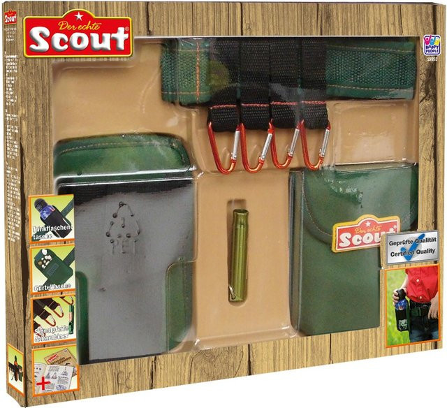 Scout Neopren Abenteuergürtel mit Signalpfeife, Gürteltasche, 4 Karabiner - Bild 1