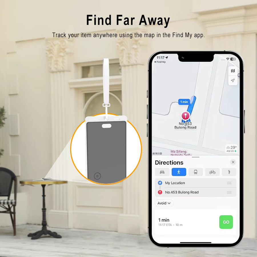 Apple Smart Tag Geldbörsen-Tracker zur Standortverfolgung mit GPS-Ortung für iPhone, Schwarz - Bild 2