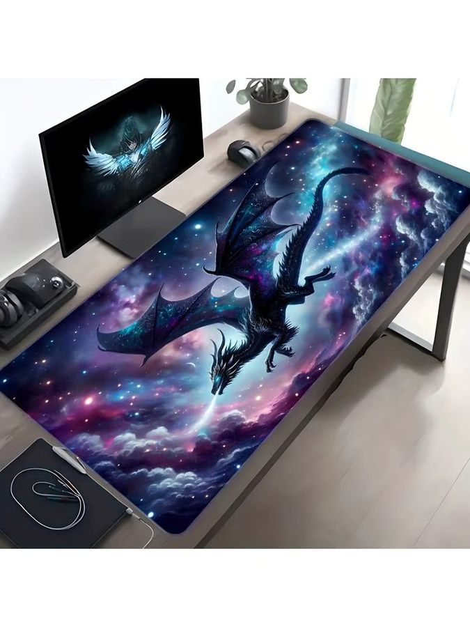 Übergroßes Mauspad mit Drachen-Motiv in Multicolour, rutschfestes Gummimaterial mit präzisen Nähten für deinen Desktop - Bild 7