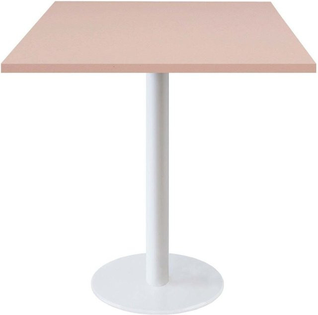 RestooTab Tisch Rome quadratisch in Weiß und Altrosa mit zentraler Säule, B/T/H: 70 x 70 x 75 cm - Bild 1