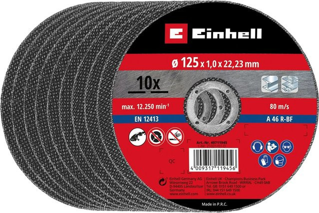 Einhell Trennscheibe dünn für Metall, 10 Stück, Durchmesser: 125 mm - Bild 1