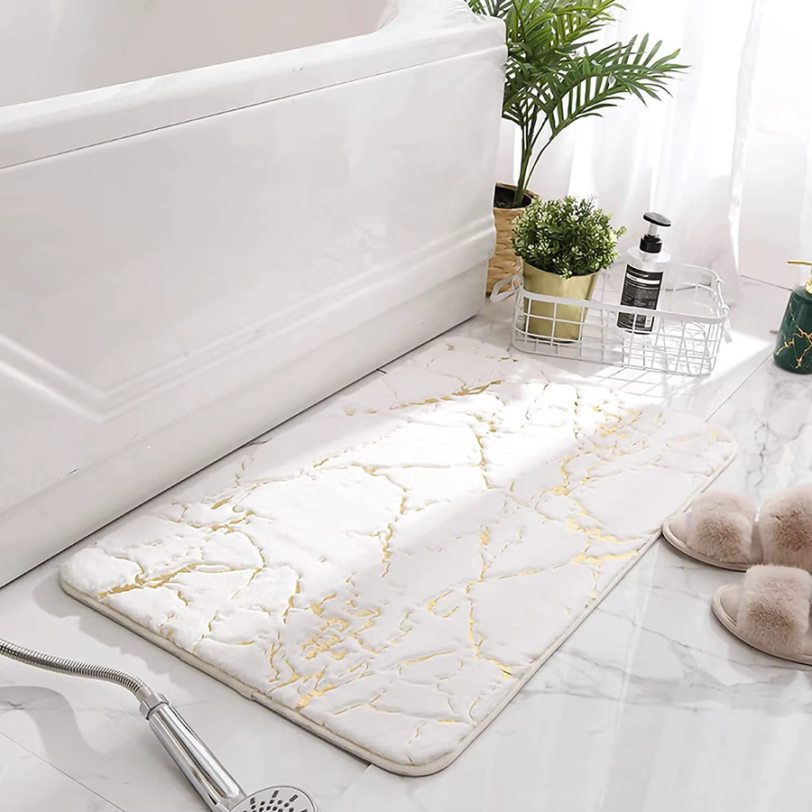 Inyahome Badezimmermatte aus Kunstfell in Weiß - Bild 2