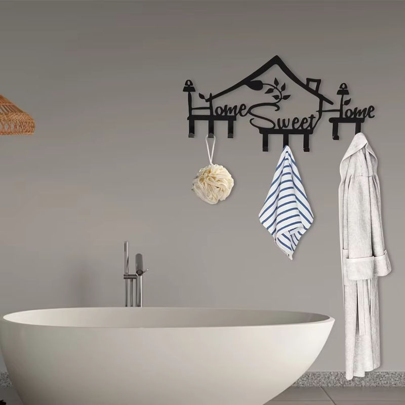 Sweet Home Wandgarderobe aus Metall mit Wandhaken für den Eingangsbereich - Bild 5