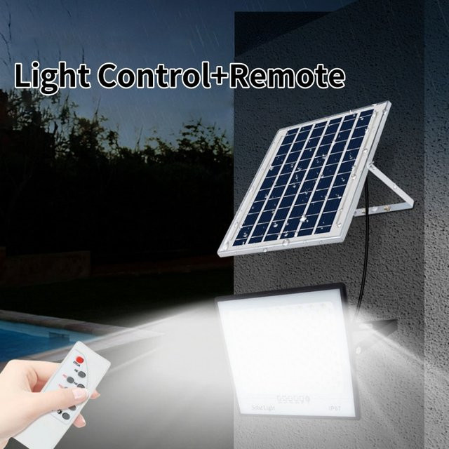 AVACOM Solar LED Flutlicht Reflektor IP65 Wasserdicht für Garten, Straße und Wand in Schwarz - Bild 1