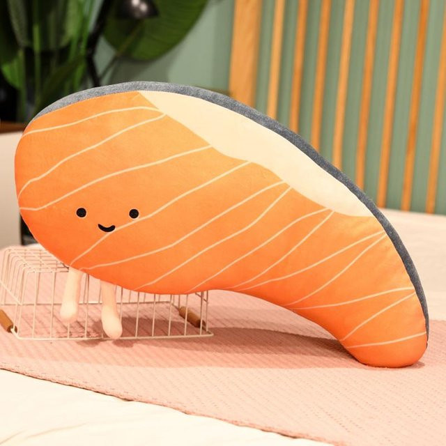 Kidsly Lachs-Plüschtier, Lebensmittelpuppe, 50cm, ab 0 Jahren - Bild 1