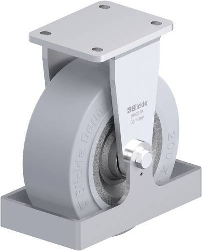 Blickle Schwerlast-Bockrolle 202K-SG-FS in Anthrazit mit 200 mm Rad-Durchmesser und 850 kg Tragfähigkeit - Bild 1
