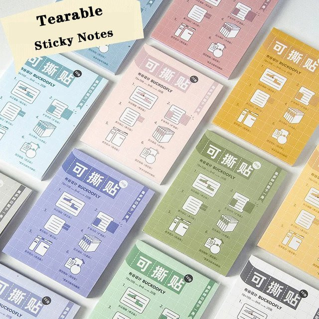 Morandi Tränen Index Tabs Haftnotizen mit doppelseitigem Band Design in Gelb und Mehrfarbig für Schule und Büro - Bild 1