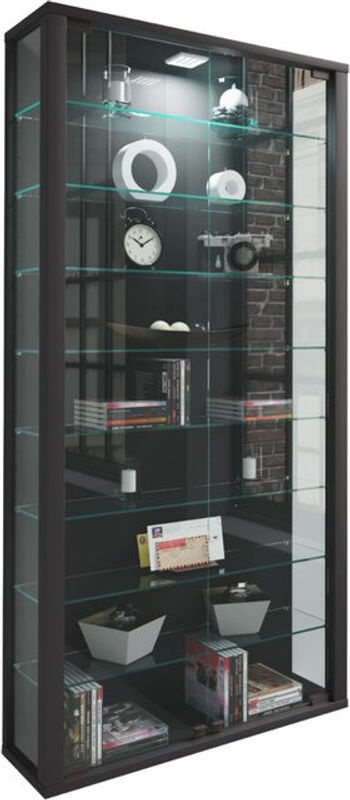 VCM Wandvitrine Vitrosa Maxi in Schwarz mit ESG-Sicherheitsglas und 8 Glasböden, B/T/H: 59 x 18 x 113 cm - Bild 4