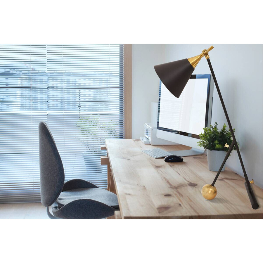 Kayoom Tischleuchte im Factory-Design aus Eisen, Messing und Aluminium in Schwarz und Gold, B/H/T: 16 x 76 x 50 cm, E27 - Bild 2
