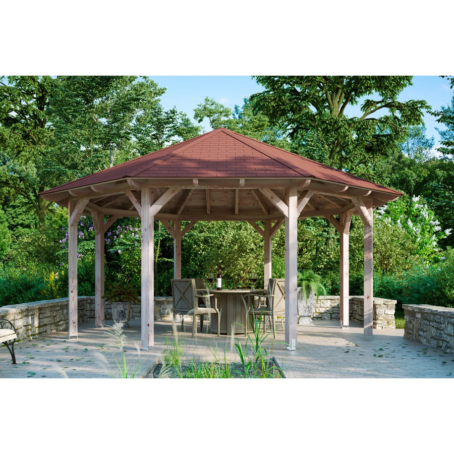 SKANHOLZ Pavillon Lyon 3 aus Douglasie Vollholz in Beige, B/T/H: 557 x 557 x 347 cm - Bild 2