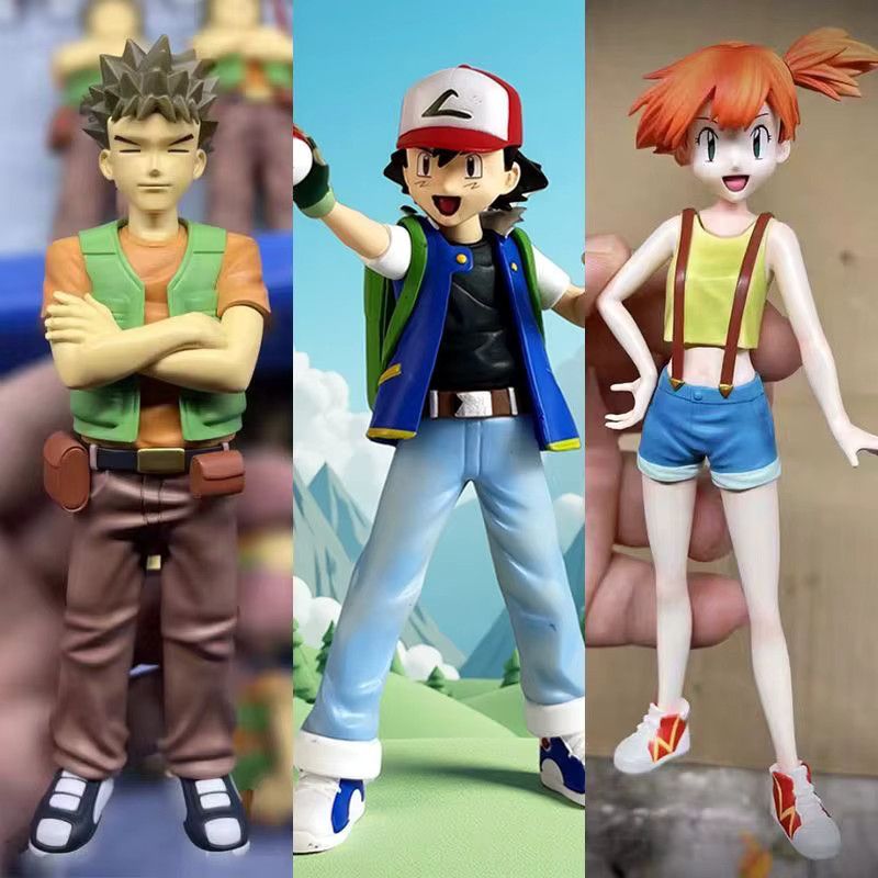 Bandai Anime Pokemon Sammelfigur Ash Ketchum Brock Misty aus PVC, Höhe: 13 cm - Bild 3
