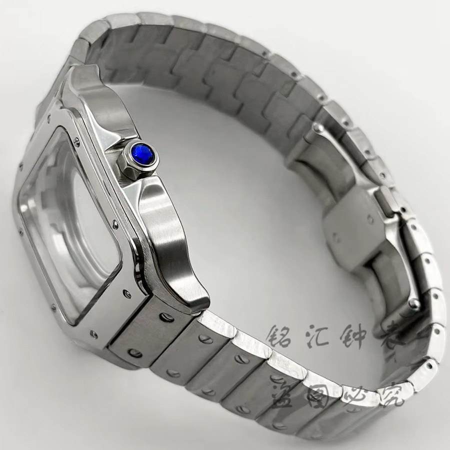 LIYAN Uhrengehäuse Edelstahl, Quadrat, 38 mm, Silber, Unisex - Bild 2