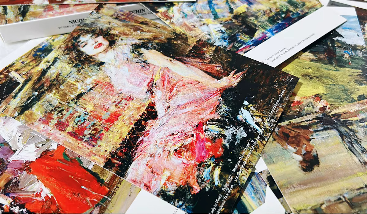 30er Set Nicolai Ivanovich Fechin Art Series Postkarten mit Malerei in Multicolour für dein DIY Journal und als Grußkarte - Bild 2