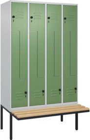 C+P Z-Spind Classic PLUS Sitzbank mit 8 Fächern und Buche-Hartholz Sitzfläche, B/T/H: 212,0 x 120,0 x 81,5 cm - Bild 1