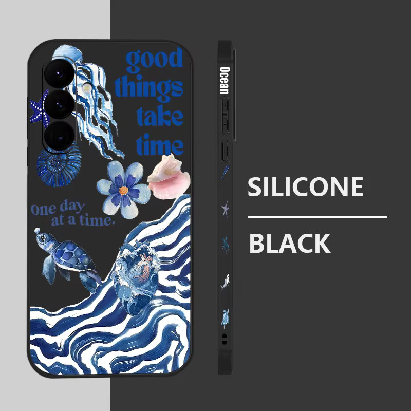 MOESOE Handyhülle mit Meer-Landschaft und Wellen-Druck für Samsung Galaxy S25 FE S24 S23 S22 Ultra S23 Plus A56 A17 A16 A36 A55 A54 A15 5G in Lila - Bild 2