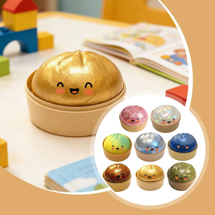Bandai Niedliches Squishy Gedämpftes Brötchen Spielzeug, 1-teiliges Set - Bild 3
