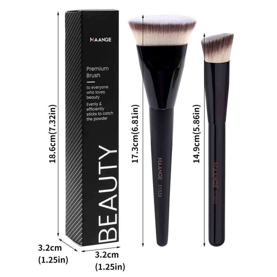 Maange Make-up Pinsel Set, Flach/Winkel, Foundation und Kontur, 2 Stück - Bild 5