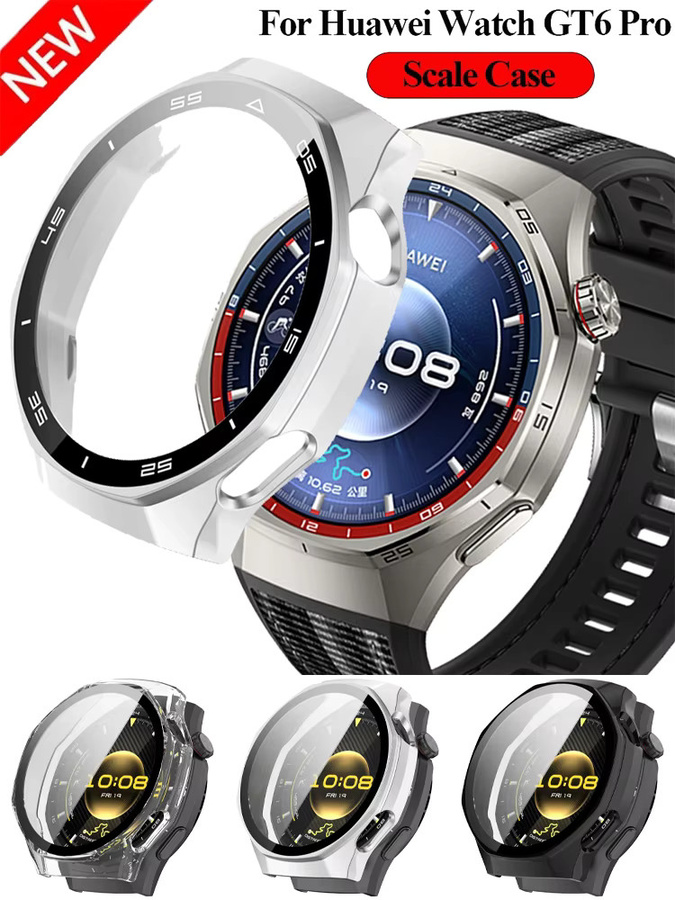 Correa Displayschutzfolie aus gehärtetem Glas und Hartplastik, Huawei Watch GT6 Pro 46mm, Schwarz - Bild 5