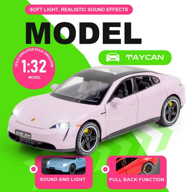 RMZ city Taycan Panamera Automodell, 1:32 Maßstab, mit Licht und Sound - Bild 1