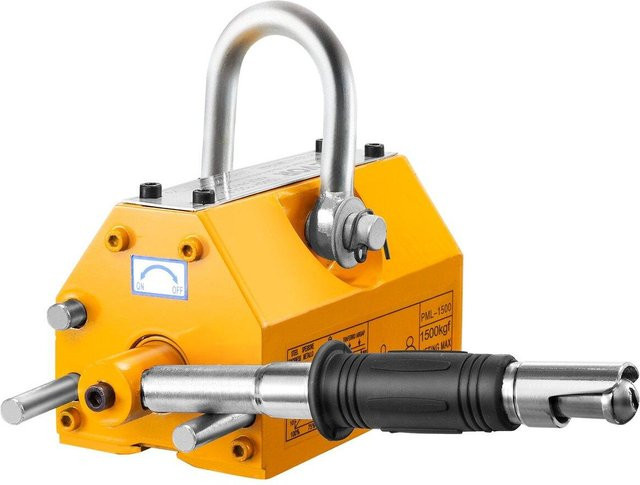 Buying Solutions MB Magnetischer Heber aus Stahl mit 1500 kg Zugkraft und Lösevorrichtung in Gelb - Bild 1