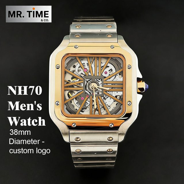 Hollow Roman Herrenuhr, Automatik, Edelstahl, Eckiges Gehäuse, Herren - Bild 1