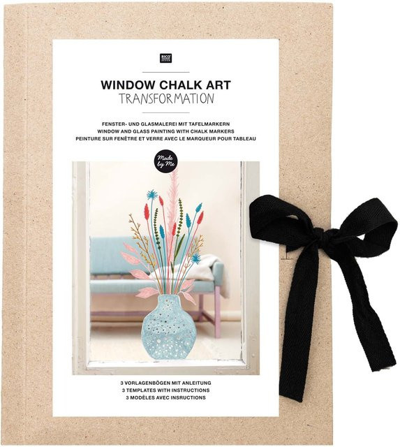 Rico Design Transformation Fenster- und Glasmalerei Vorlagenmappe mit Kreidestiften Set - Bild 1