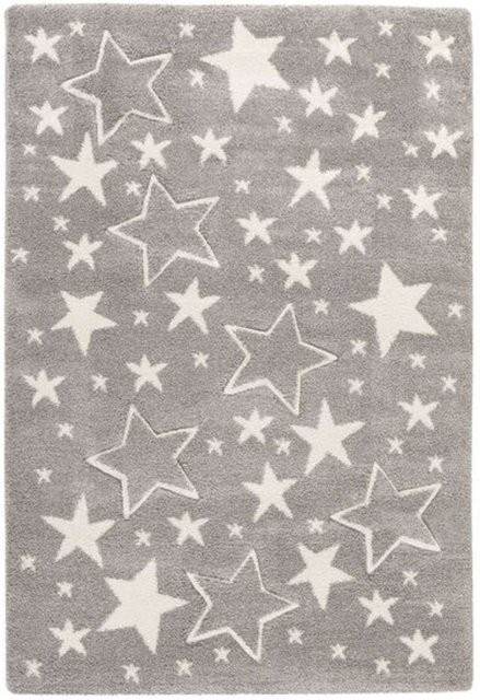 KAYOOM Kinder-Motivteppich Sterne in Grau, B/T: 80 x 150 cm - Bild 1