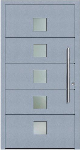 KNOCK Aluminium-Haustür Terra Nova in Grau mit Glaseinsatz und RC2-Schutz, B: 110,0 cm, H: 210,0 cm - Bild 1