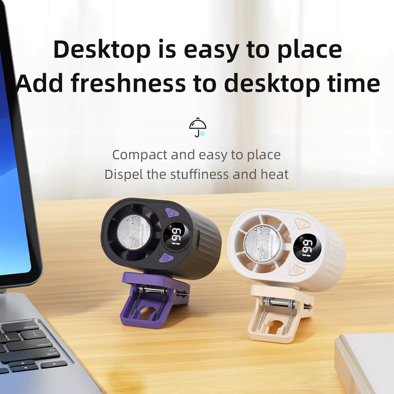 Lenovo Mini KI-Smart-Luftkühler Clip-On Ventilator mit 3-Sekunden-Schnellkühlung, bladeless und geräuscharm, in Schwarz oder Weiß - Bild 2