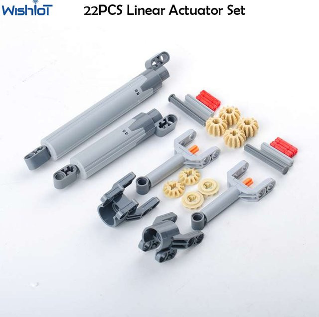 wishiot Linear Antrieb Kit, 22-teiliges Set, technische Zahnräder, Kunststoff, Grau - Bild 1
