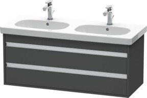 Duravit Waschtischunterschrank Ketho in Grau Matt mit 2 Schubladen, wandhängend, B: 115 cm, T: 45,5 cm - Bild 1