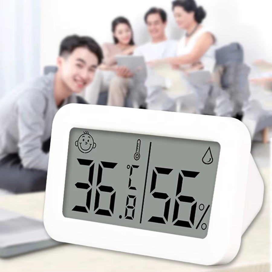 Voktta TJW-01 Mini LCD-Digitalanzeige für Temperatur und Luftfeuchtigkeit in Weiß - Bild 2