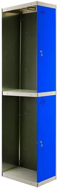 PROREGAL Spind AMEGO Anbaumodul mit 2 Abteilen Schließfach Garderobe Grau-Blau H x B x T: 180 x 30 x 50 cm - Bild 1