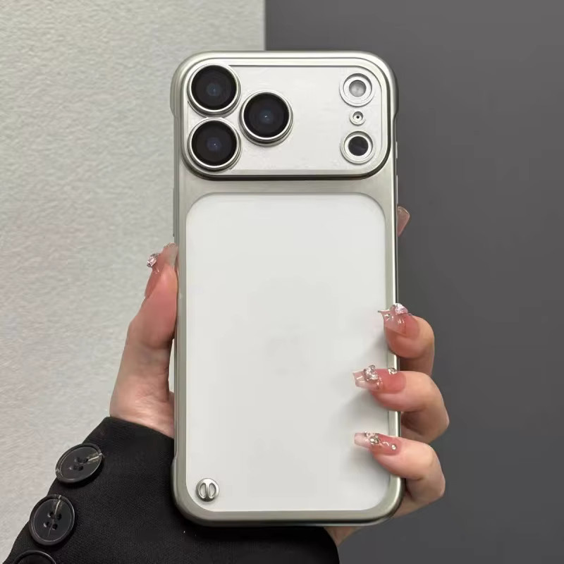 Ultradünne AG-Matte-Hülle für iPhone 17 bis iPhone 11 Pro Max Plus, rahmenlose transparente Schutzhülle aus glänzendem PC in Orange - Bild 2