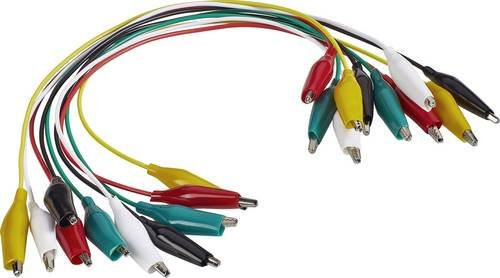 Voltcraft KS-280/0.1 Messleitungs-Set mit Abgreifklemmen, Mehrfarbig (Schwarz, Rot, Gelb, Grün, Weiß), Länge: 0,28 m - Bild 1