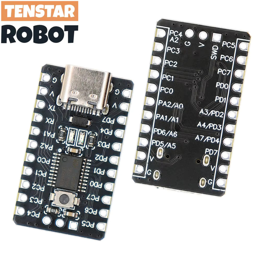 TENSTAR 2 Stück CH32V003 Entwicklungsboard RISC-V Mikrocontrollermodul Kernplatine in Schwarz - Bild 3