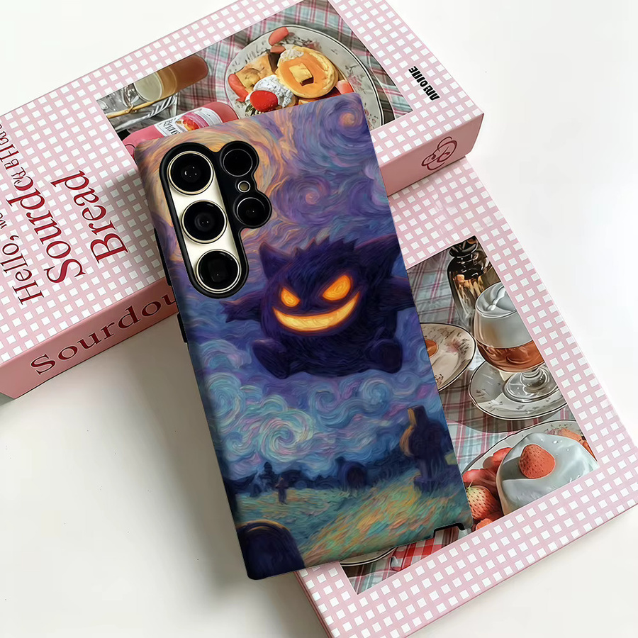 Stoßfeste Doppelschicht Handyhülle Van Gogh Sternennacht Gengar für Samsung Galaxy S25 Ultra, S24, S23 Ultra und Plus in Multicolour - Bild 3