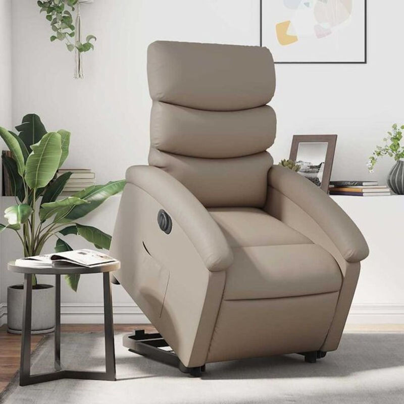 Elektrischer Relaxsessel mit Aufstehhilfe von vidaxl in Cappuccino aus Kunstleder - Bild 1
