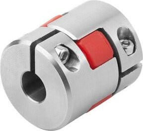 KIPP Elastomer-Klauenkupplung Gr. 24 aus Edelstahl in Silber, D1: 18 mm, D2: 19 mm, L: 78 mm - Bild 1